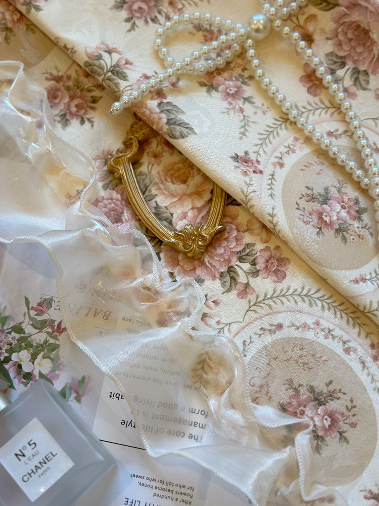 French vintage printed court style curtains, American mid-style bedroom curtains, semi-blackout partitions, half curtain atmosphere - Blind Box Mall