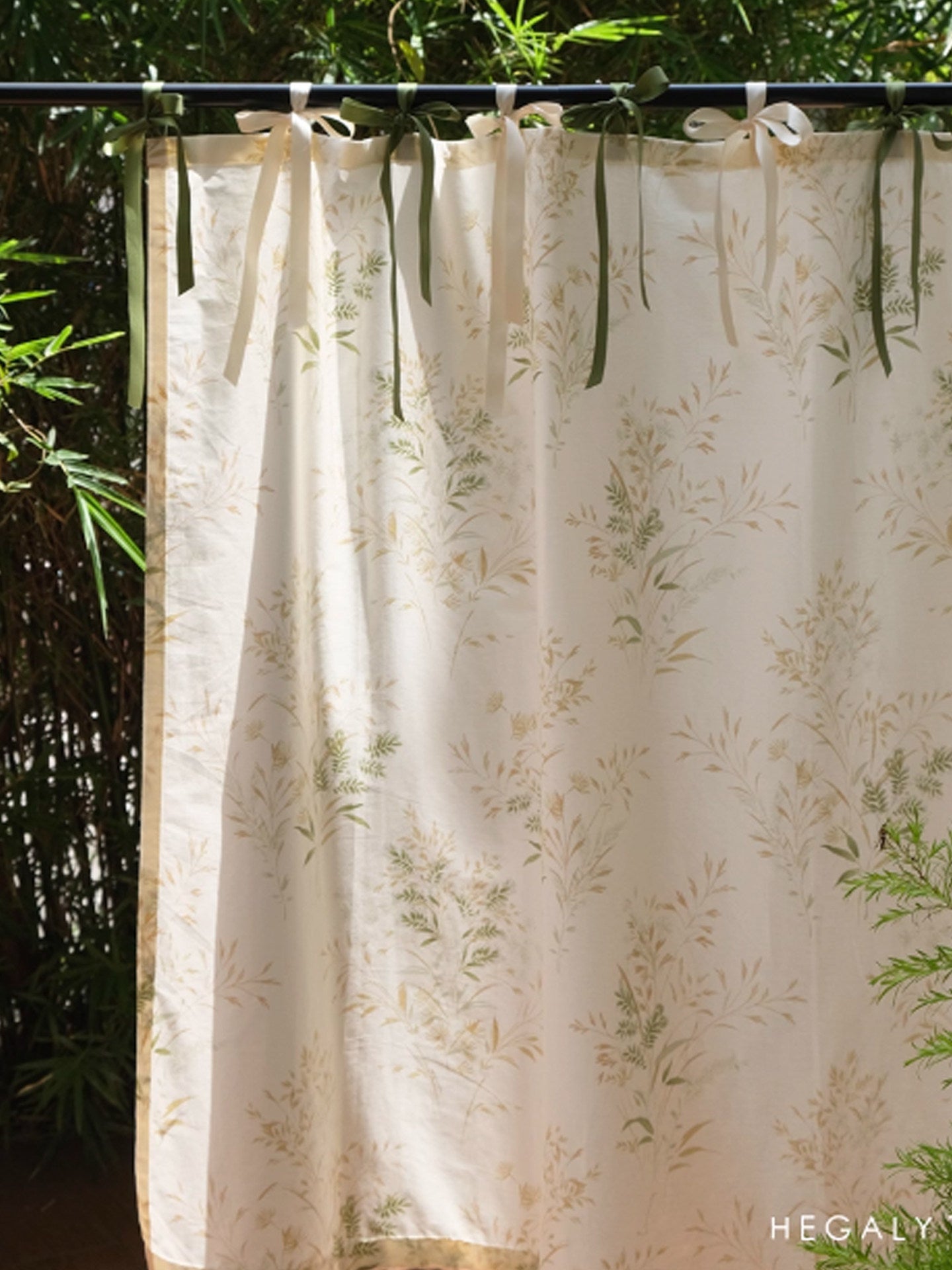 Like the wind in the wild, lace-up printed door curtains, pastoral style, Japanese partition curtains, small curtains, light French medieval style - Blind Box Mall