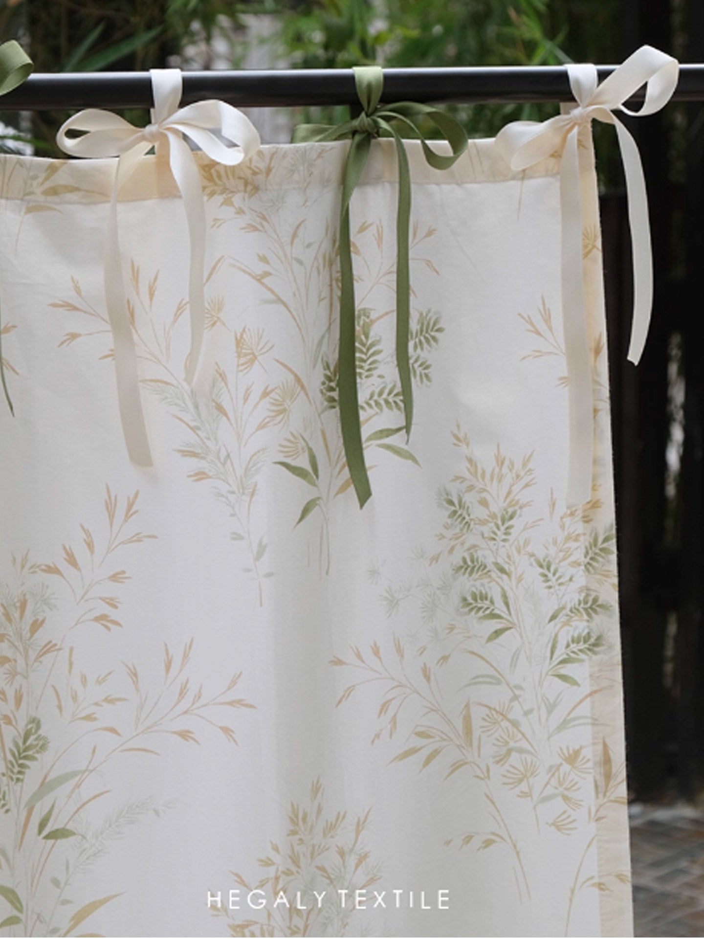 Like the wind in the wild, lace-up printed door curtains, pastoral style, Japanese partition curtains, small curtains, light French medieval style - Blind Box Mall