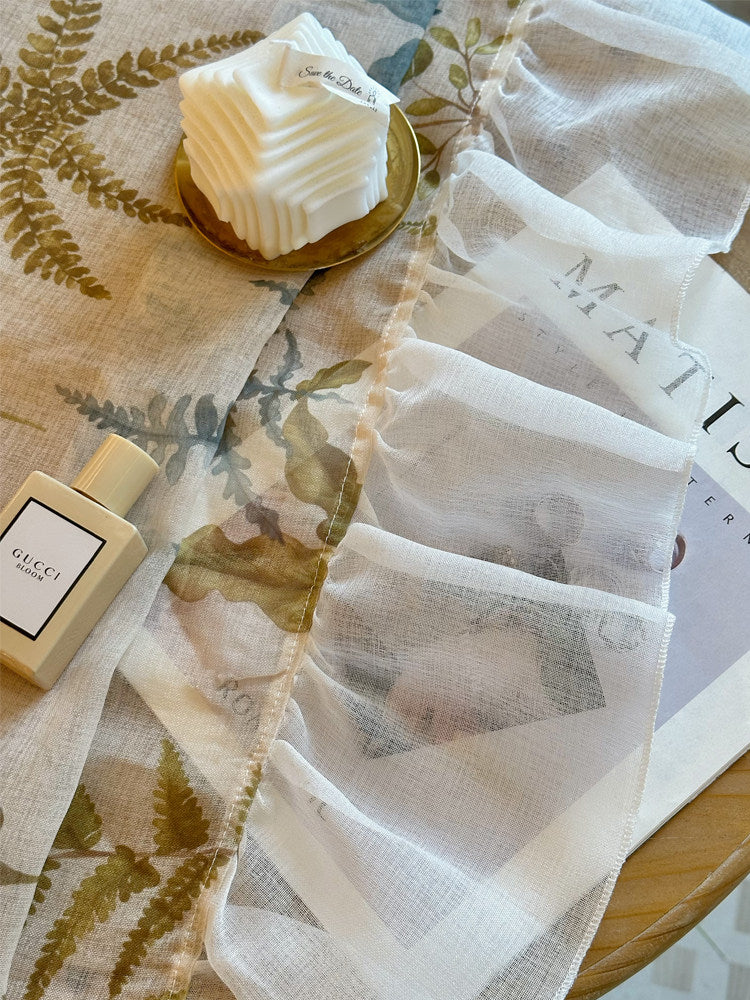 Fern Print Botanical Sheer Curtain - Blind Box Mall