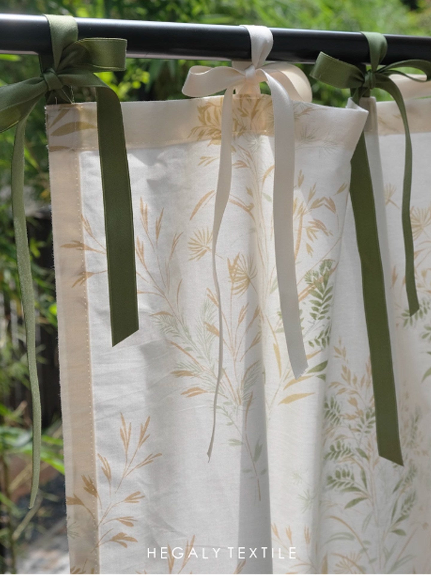 Like the wind in the wild, lace-up printed door curtains, pastoral style, Japanese partition curtains, small curtains, light French medieval style - Blind Box Mall