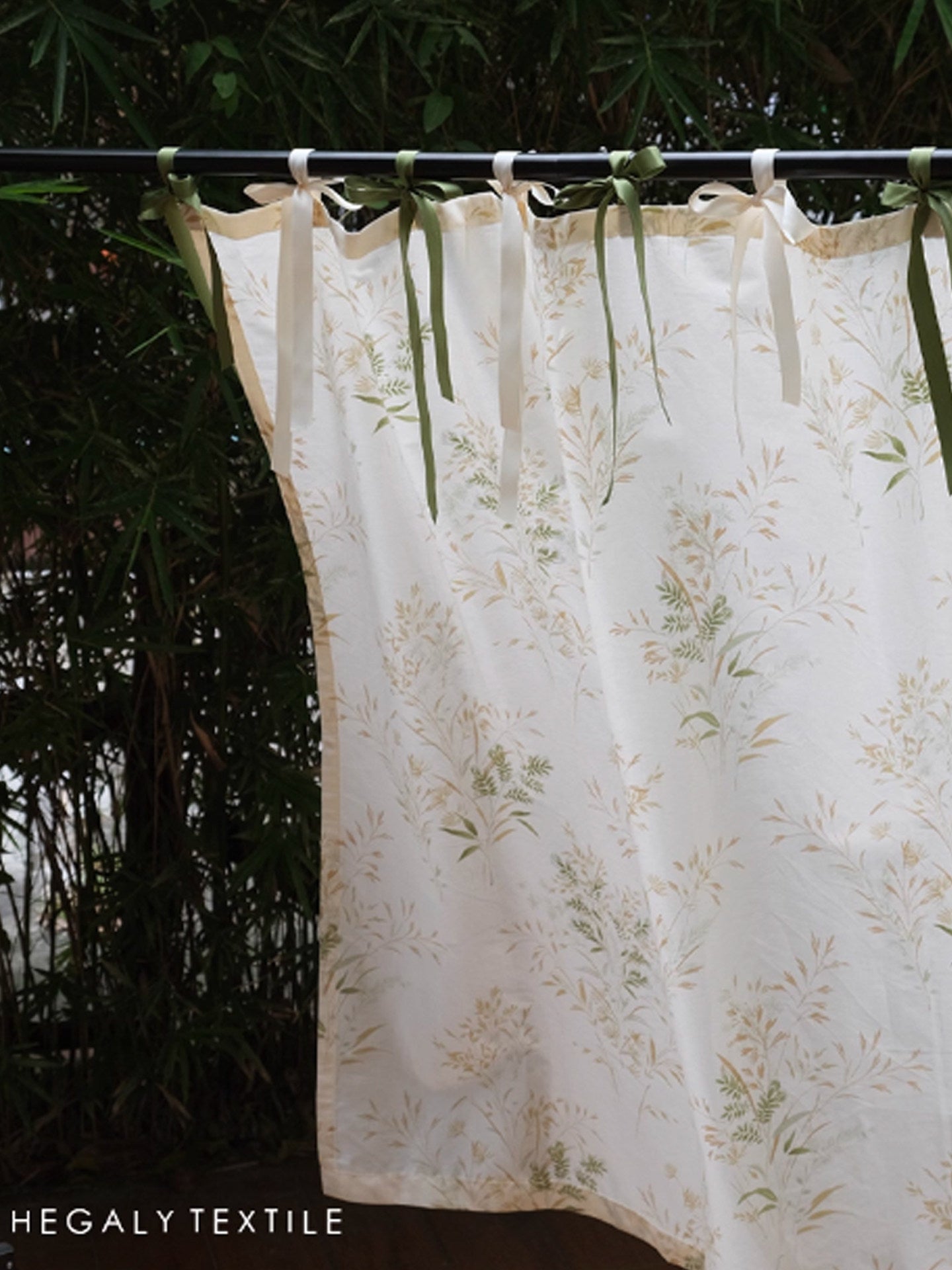 Like the wind in the wild, lace-up printed door curtains, pastoral style, Japanese partition curtains, small curtains, light French medieval style - Blind Box Mall