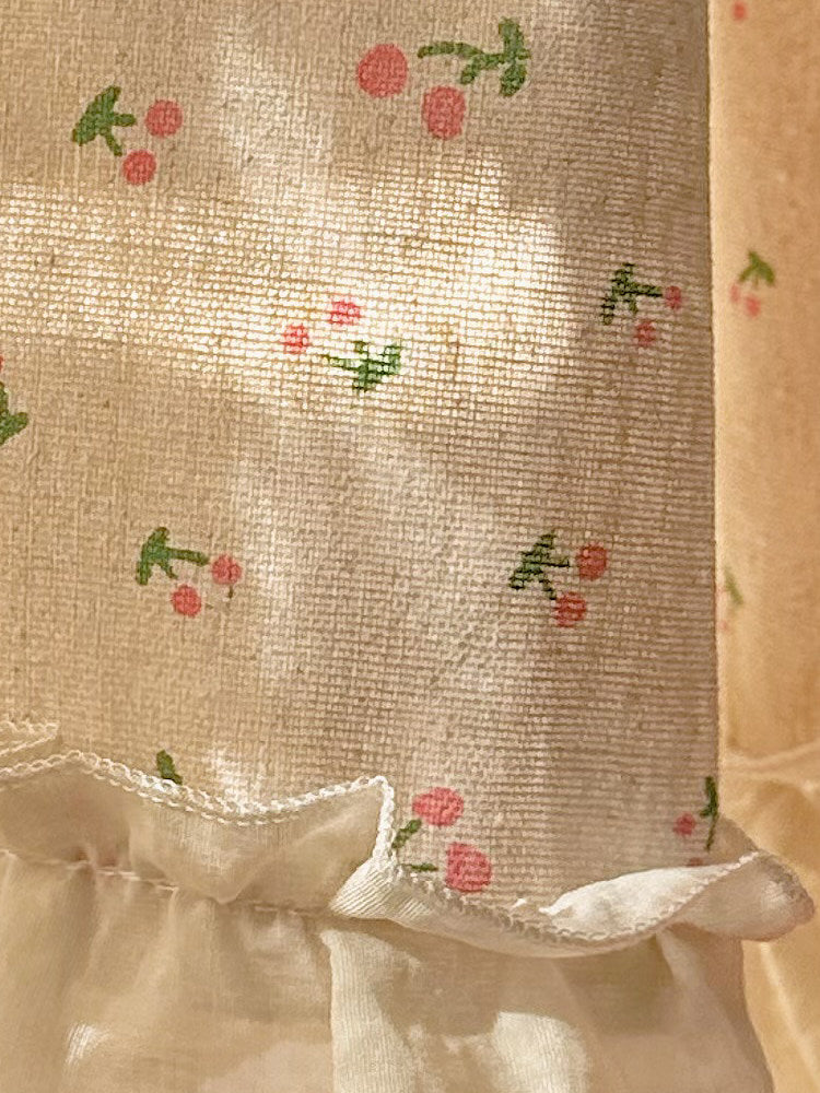 American pastoral style semi-blackout cotton and linen printed small curtainsFrench ruffled partition cloth curtains dormitory shade curtains - Blind Box Mall